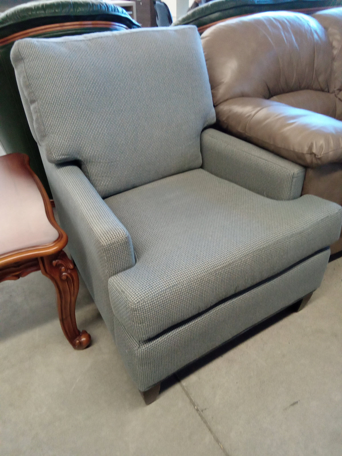 29.5" W Grey Fabric Armchair