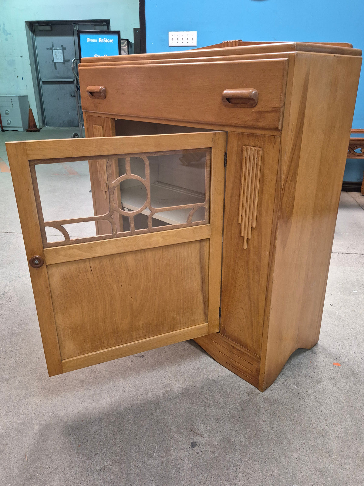 Art Nouveau-Style Wooden Cabinet