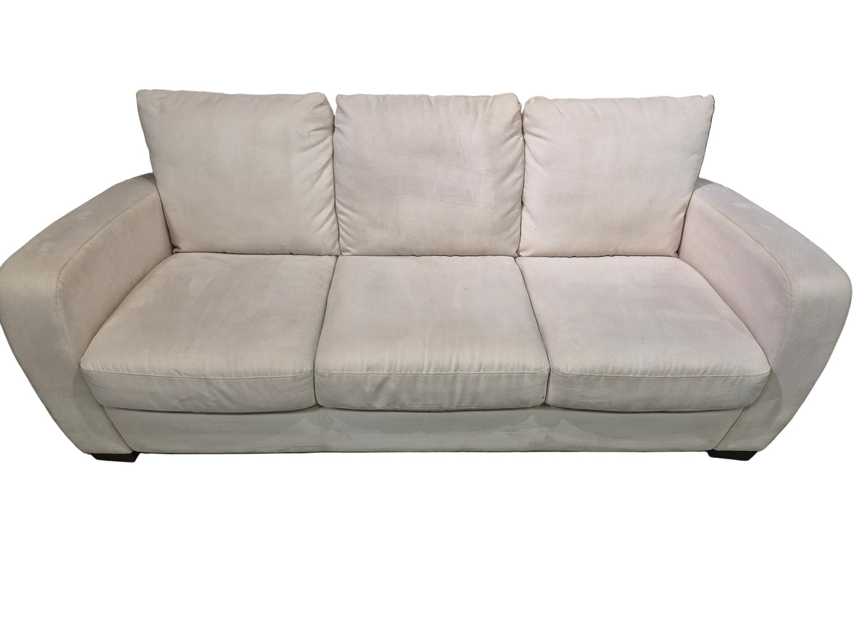Natuzzi Light Cream Microfiber Sofa
