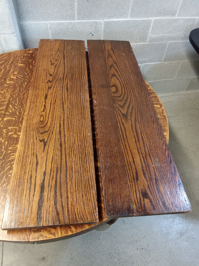 48" Diameter Solid Wood Dining Table with 2 Leaves