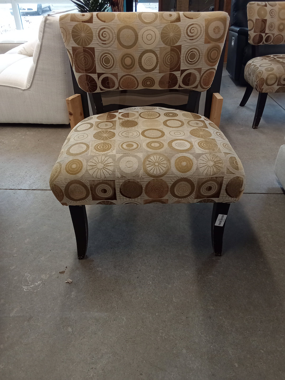 19"W Patterned Gold Accent Chair
