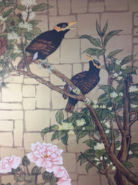 Birds In An Oriental Garden Framed Painting