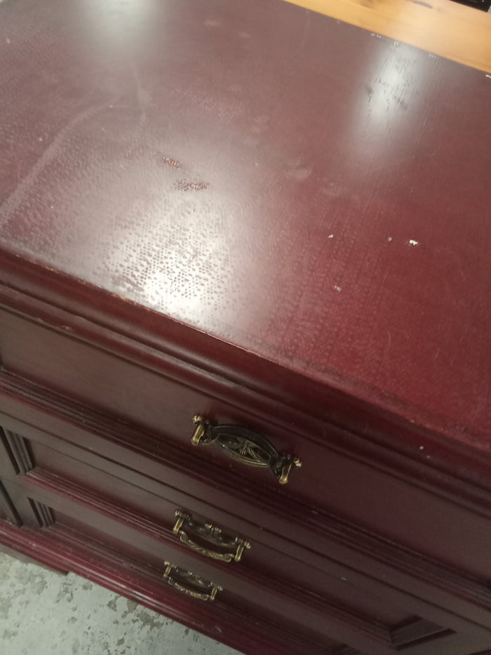 25"W Wood Nightstand With 3-Drawers