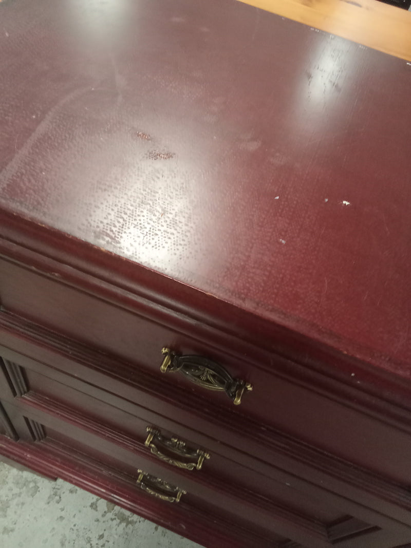 25"W Wood Nightstand With 3-Drawers
