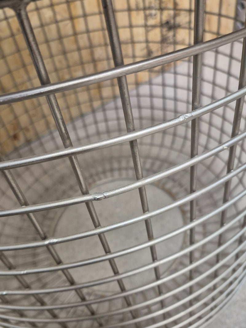 Basket Side table with White Marble Top