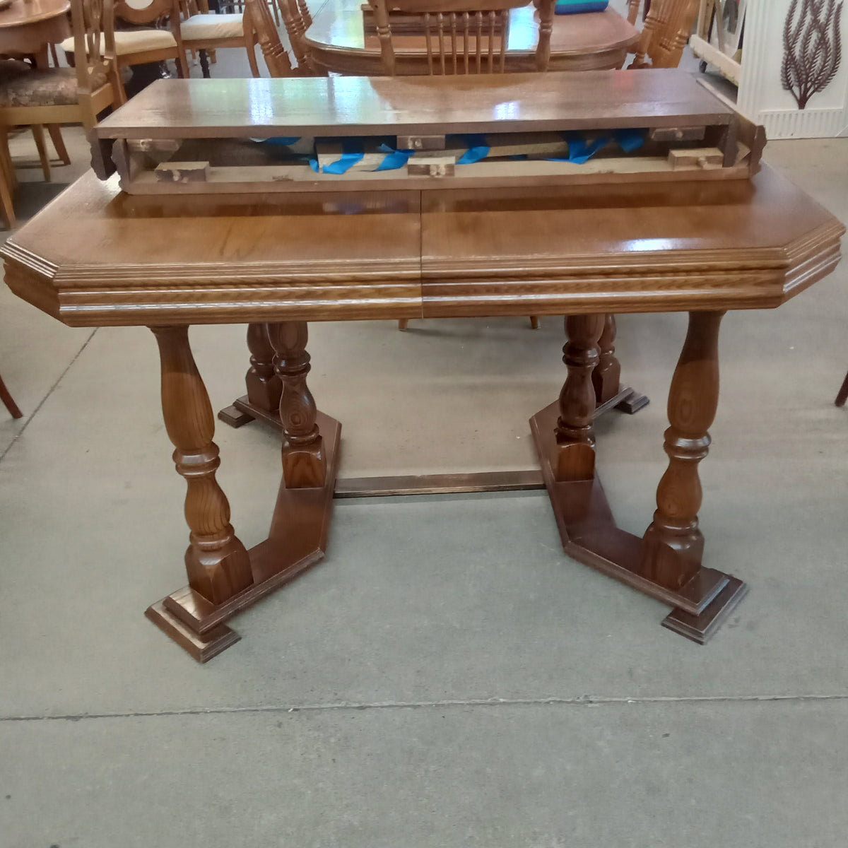 49.5"W Solid Wood Dining Table with Two Leaves