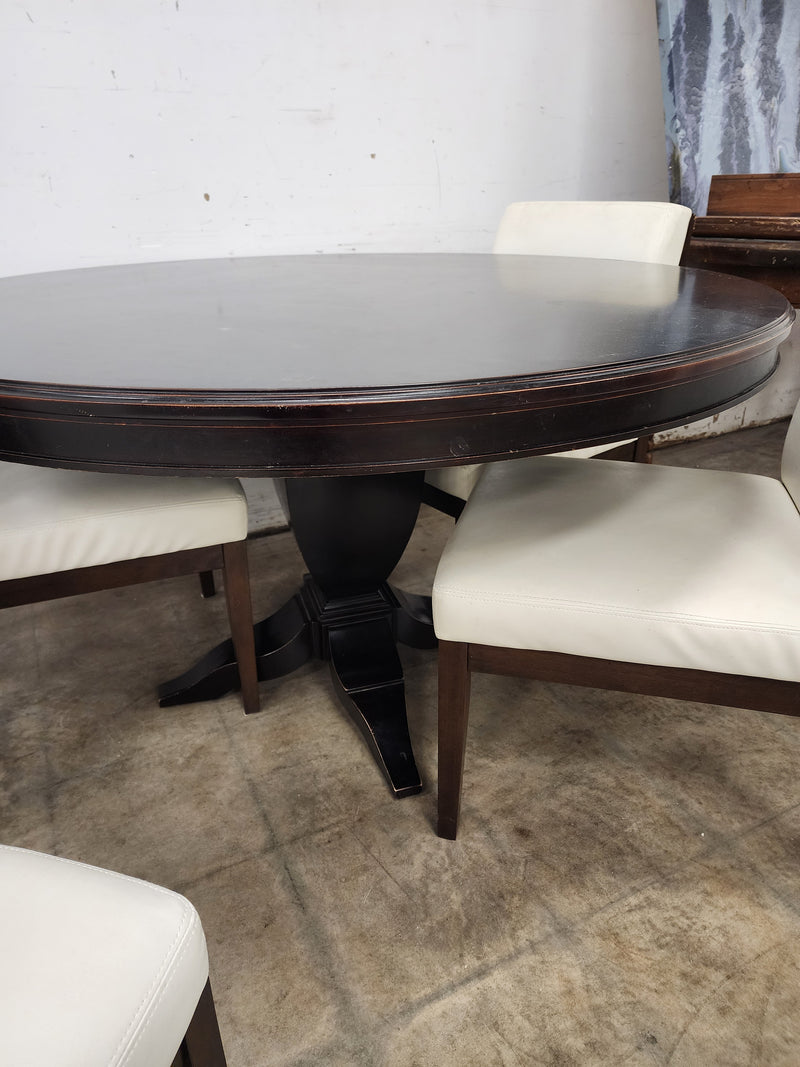 Modern Dark Wood 5 Piece Dining Set