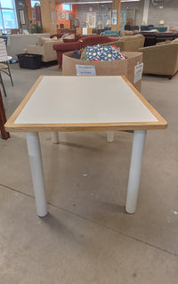 54"W White Kitchen Table with Wood Trim