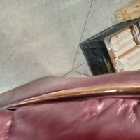 37"W Burgundy Leather Armchair