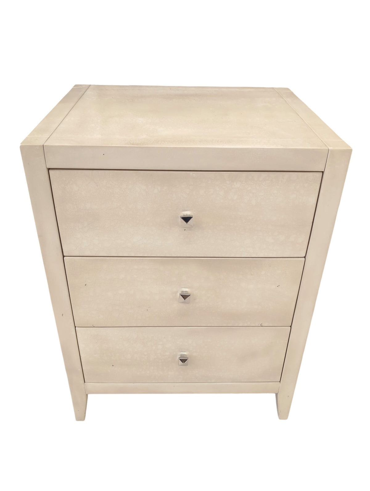 Off-White Three Drawer Cabinets