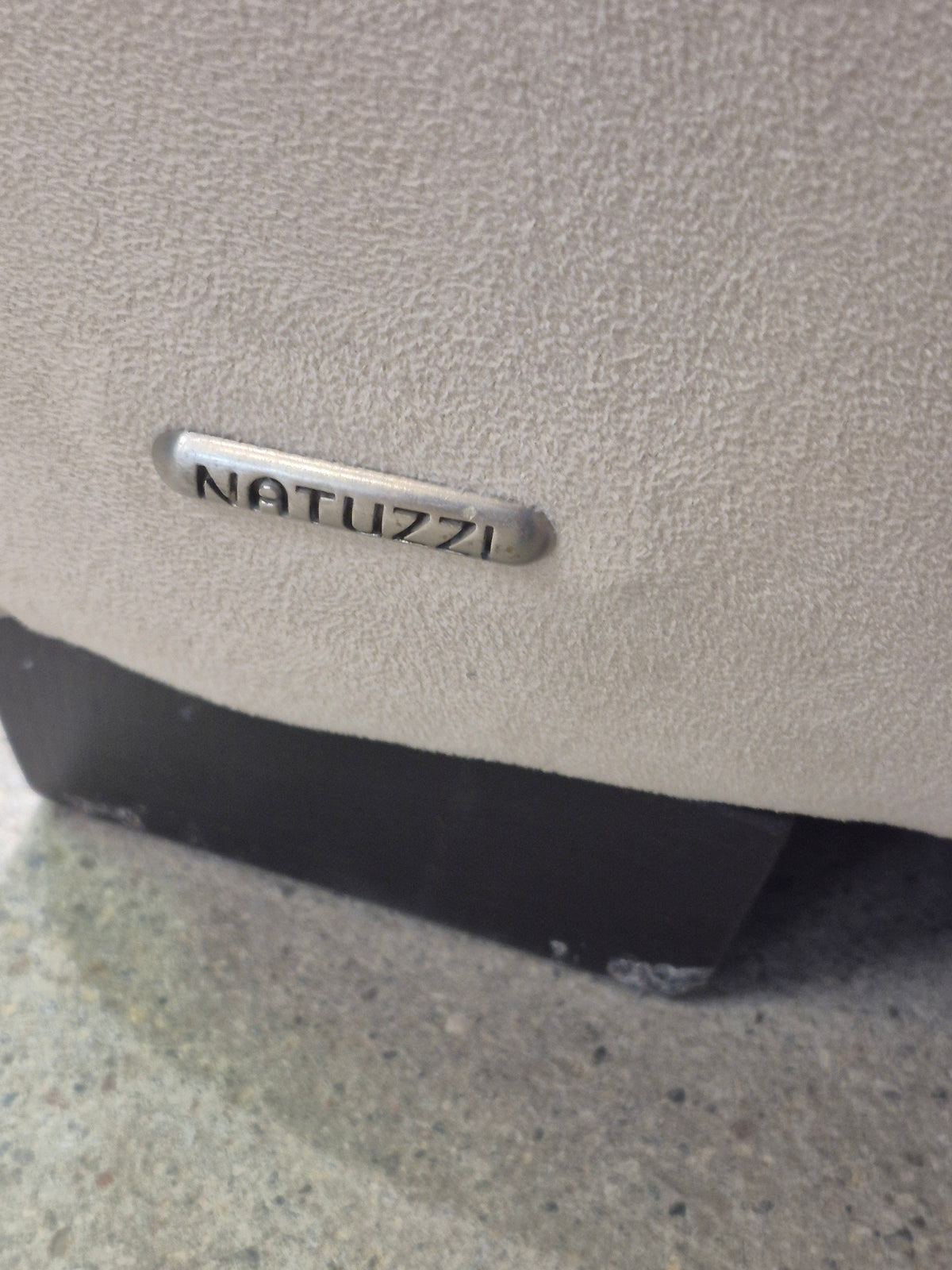 Natuzzi Light Cream Microfiber Sofa