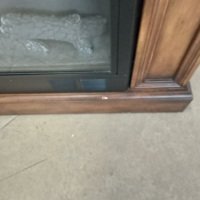 38.5"W Corner Fireplace and Mantle - Electric