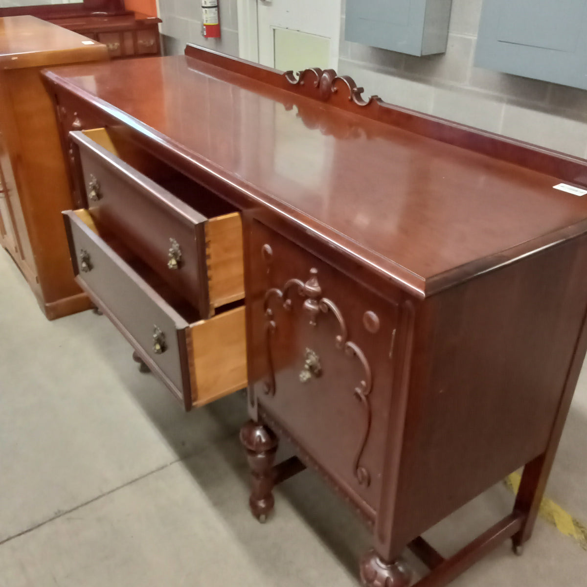 72"W Solid Wood Vintage Sideboard
