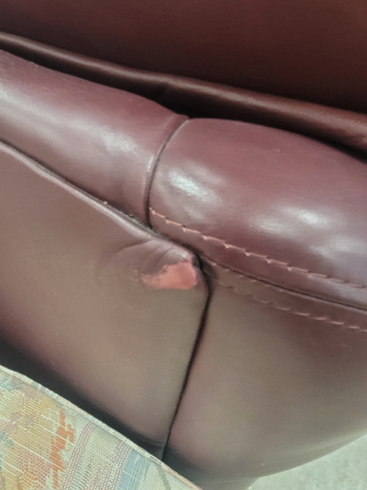 Burgundy Leather Loveseat