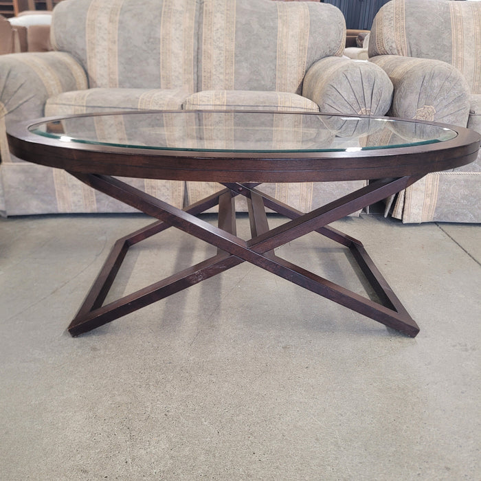 26"Diameter Side Table with Glass Top
