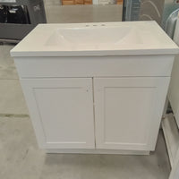 30"W Bathroom Vanity in White with Sink