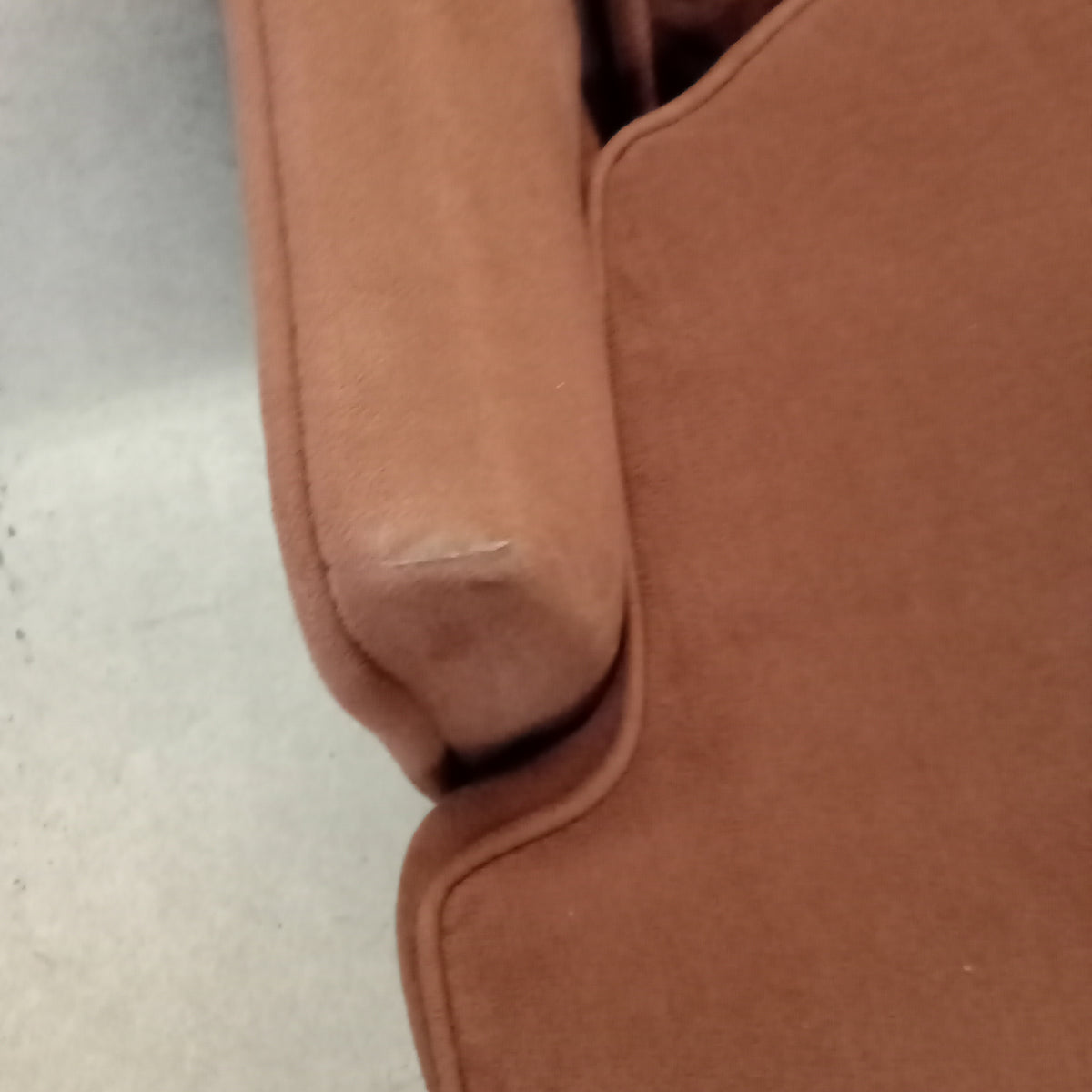 57"W Love Seat in Brown Fabric