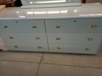 63"W 6-Drawer Dresser With Mirror