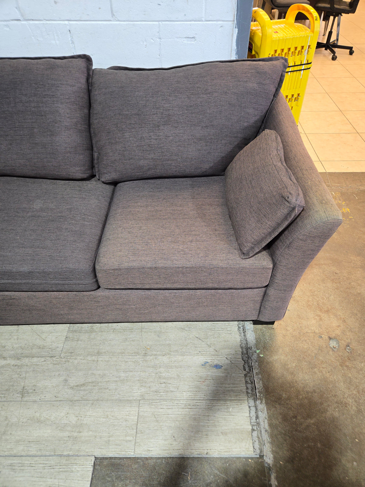 Dark Grey L-Shaped Fabric Sectional Sofa