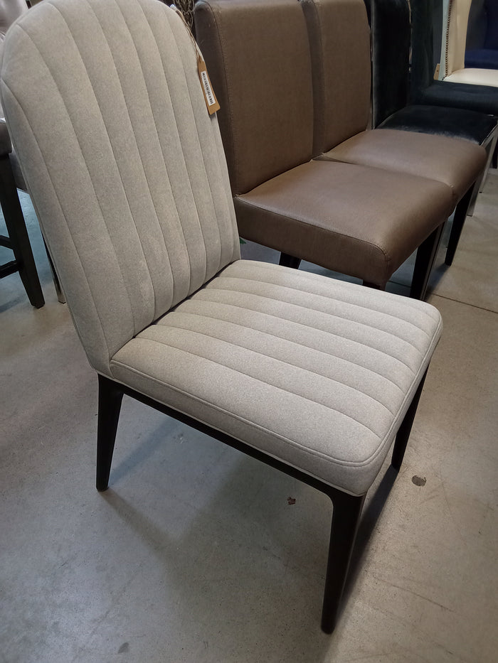 18"W Grey Flannel Style Fabric Chair with Wooden Legs