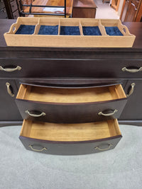 Dark Brown Buffet with Bow-Front Drawers