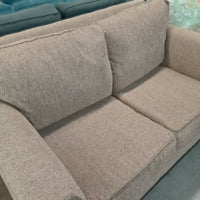 60"W Light Brown Fabric Love Seat