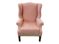 Red/Beige Wing Chair