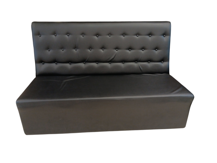 Tufted Faux Leather Banquette - As Is