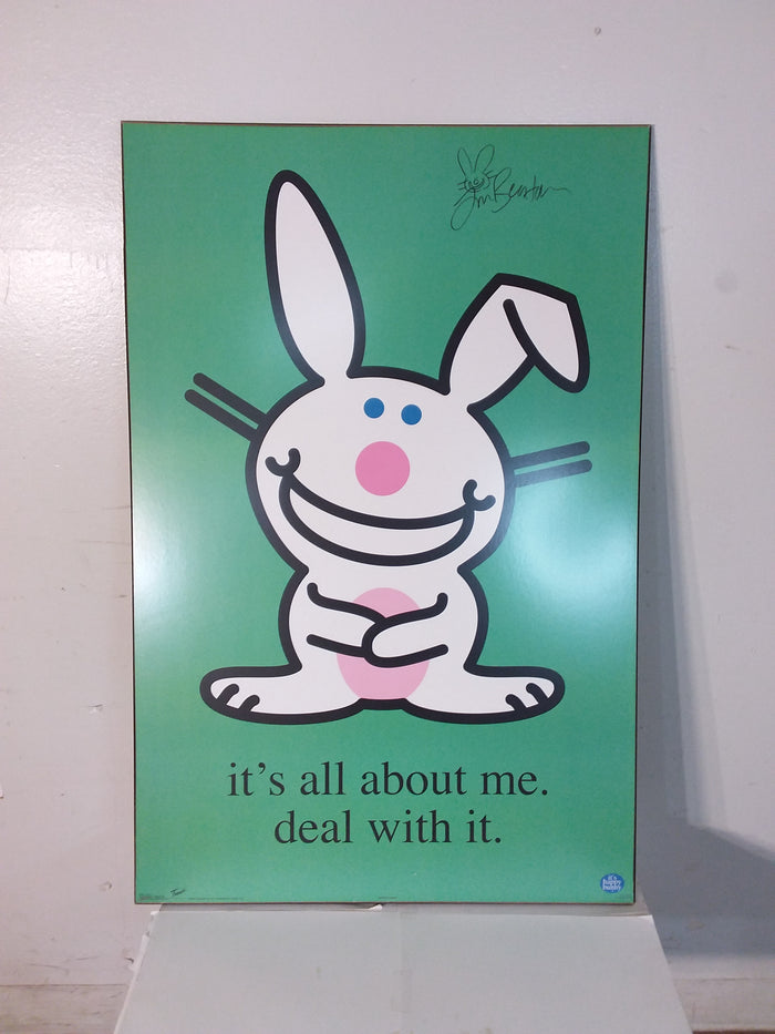 Happy Bunny Autographed Plaque Mounted Poster