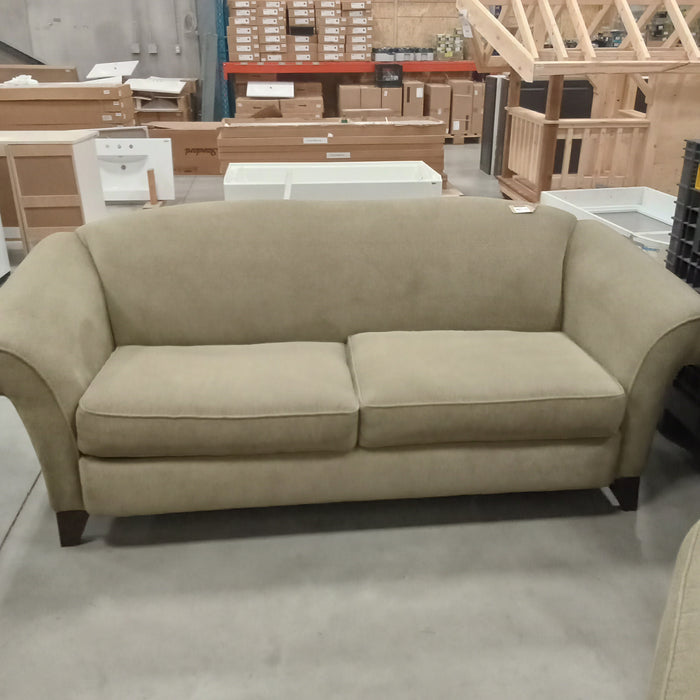 88"W Beige Fabric Love Seat