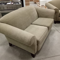 72"W Beige Fabric Love Seat