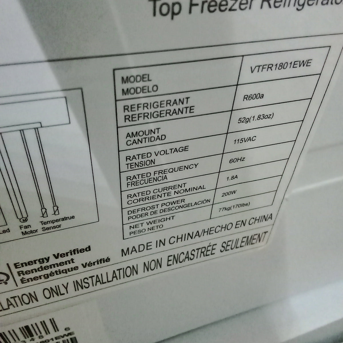 29.5"W Fridge Freezer in White