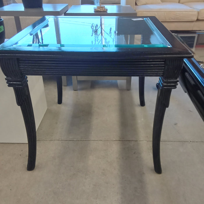 25.5"W Side Table with Glass Top