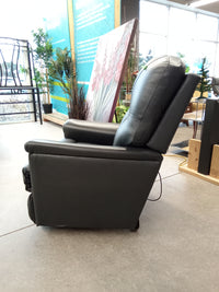35"W Blue Leather Electric Recliner
