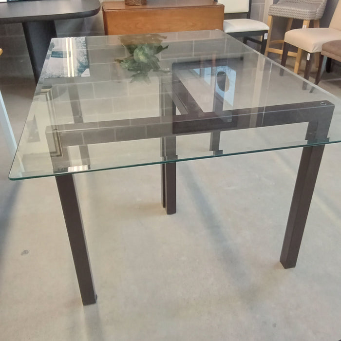60"W Modern Style Glass Dining Table
