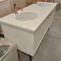 61.5"W Double Sink Vanity with Faucets