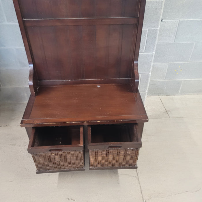 31.5"W Entry Hall Bench with Coat Hooks