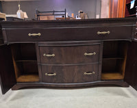 Dark Brown Buffet with Bow-Front Drawers
