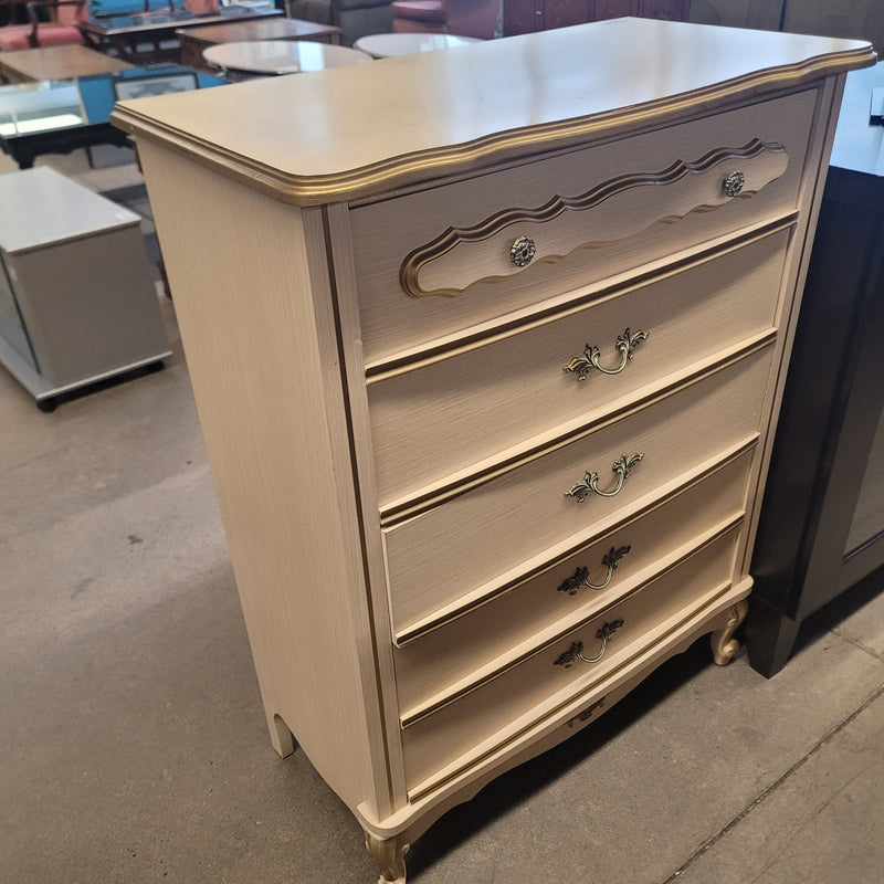 32"W Vintage Style Five Drawer Dresser
