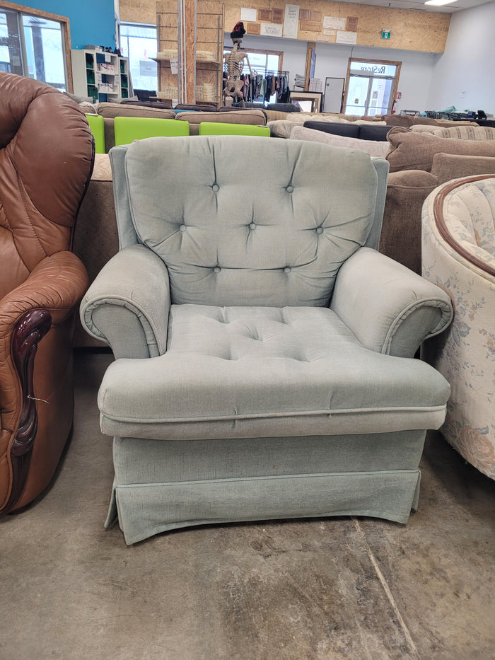 Light Blue Tufted Armchair