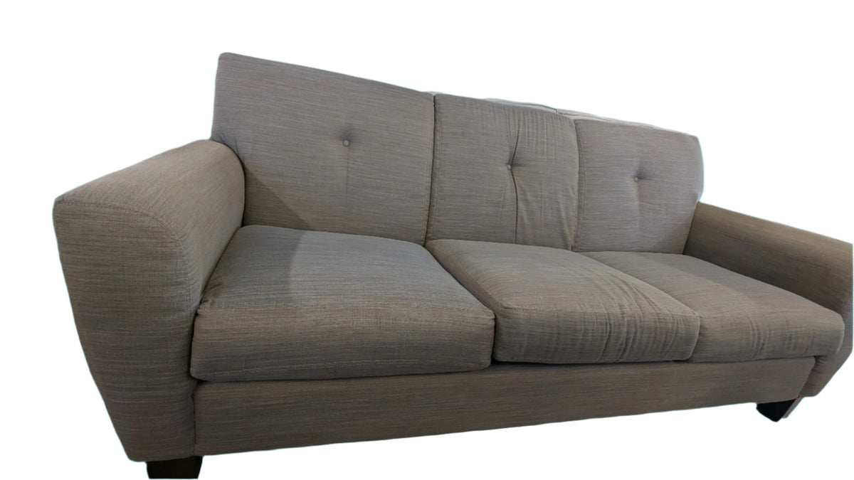 83"W Brown Fabric Sofa
