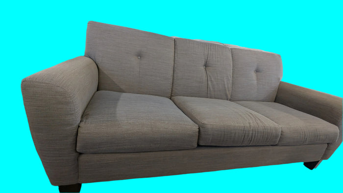 83"W Brown Fabric Sofa