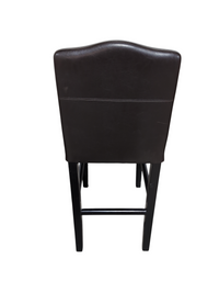 Dark Brown Leather Barstool