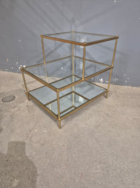 Brass-Look and Glass Side Table