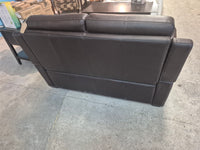 Dark Brown Leather Love Seat