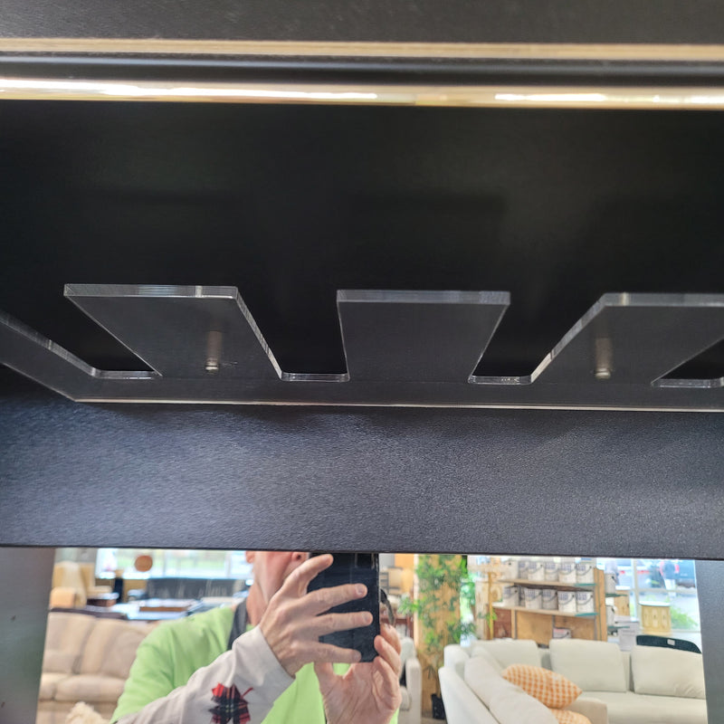 30.5"W Black with Brass Accents Book Shelf