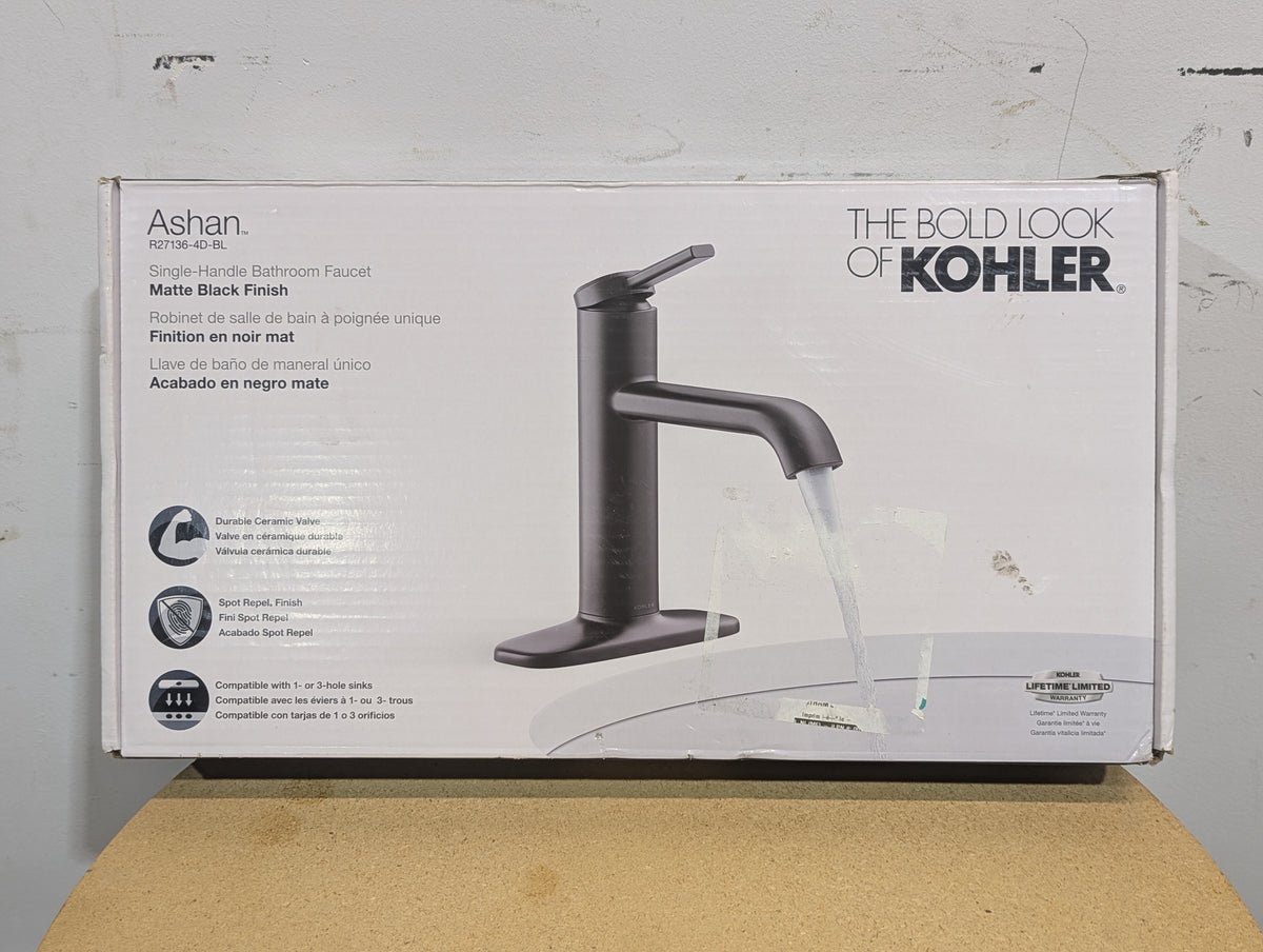 KOHLER Ashan 1-Handle Bathroom Sink Faucet in Black