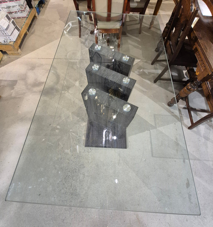 Contemporary Tempered Glass Dining Table