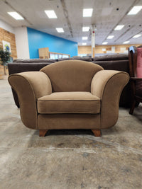 Brown Oversized Upholstered Armchair