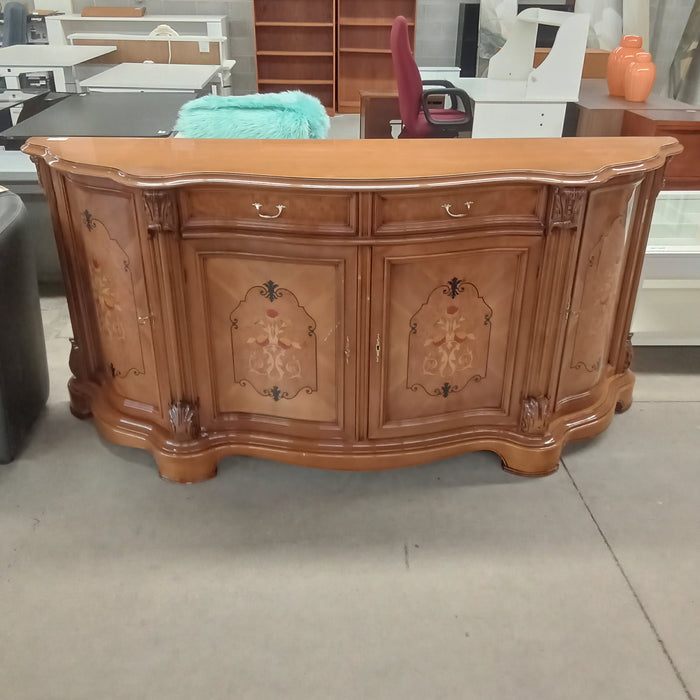 Tradition Carved Buffet/Credenza Cabinet with Red Accent #FC18